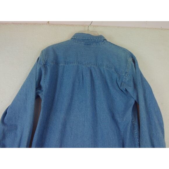VINTAGE PLANET HOLLYWOOD‎ BUTTON UP DENIM SHIRT 1991 MENS SIZE SMALL BLUE - Picture 8 of 10